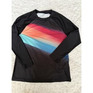Adult Sz. L Long Sleeved Multicolor Rashguard. Exc. Condition